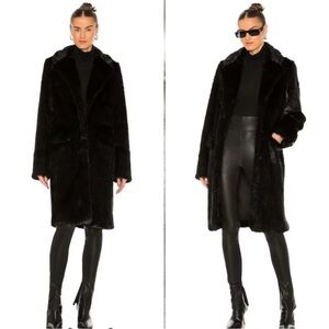 RtA Dawson Black Faux Fur Coat NWT XS/S Mob Wife Luxe